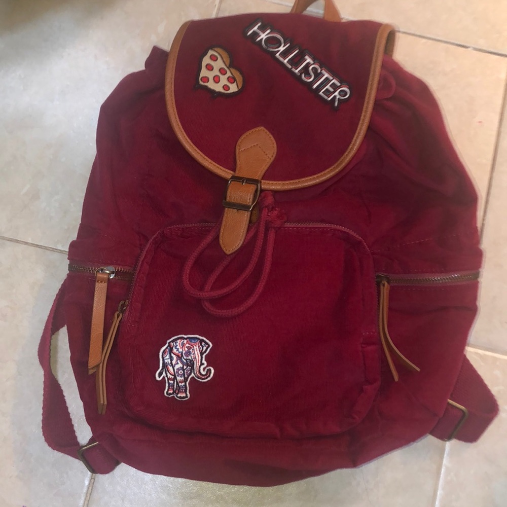 Maroon Hollister book bag